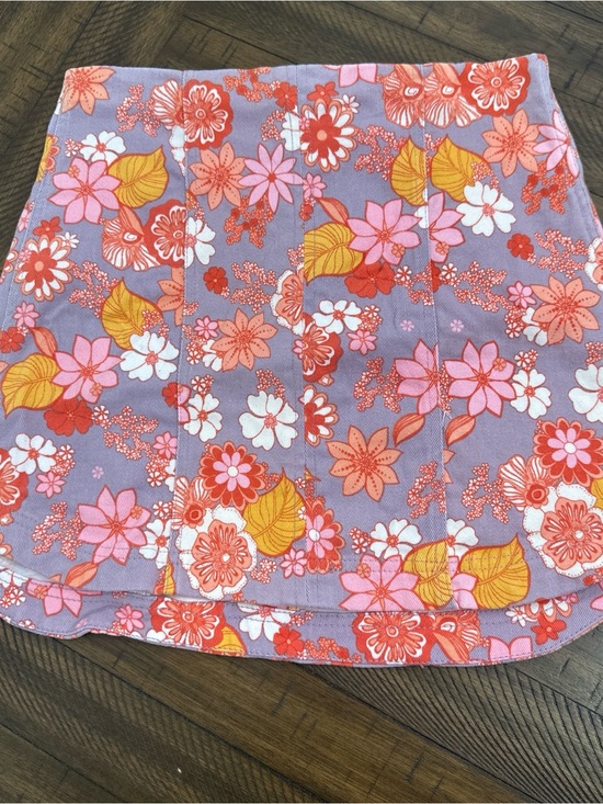 Peach Love California Dresses & Skirts - Peach Love California Lavender Mini Skirt with Coral & Pink Floral Trim